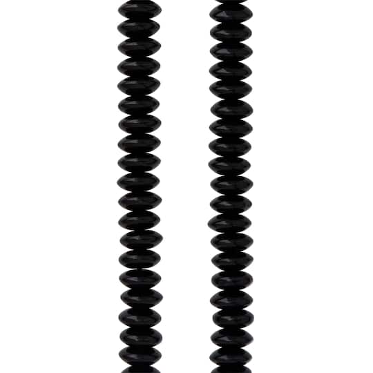 Black Rondelle Glass Beads, 10mm by Bead Landing™